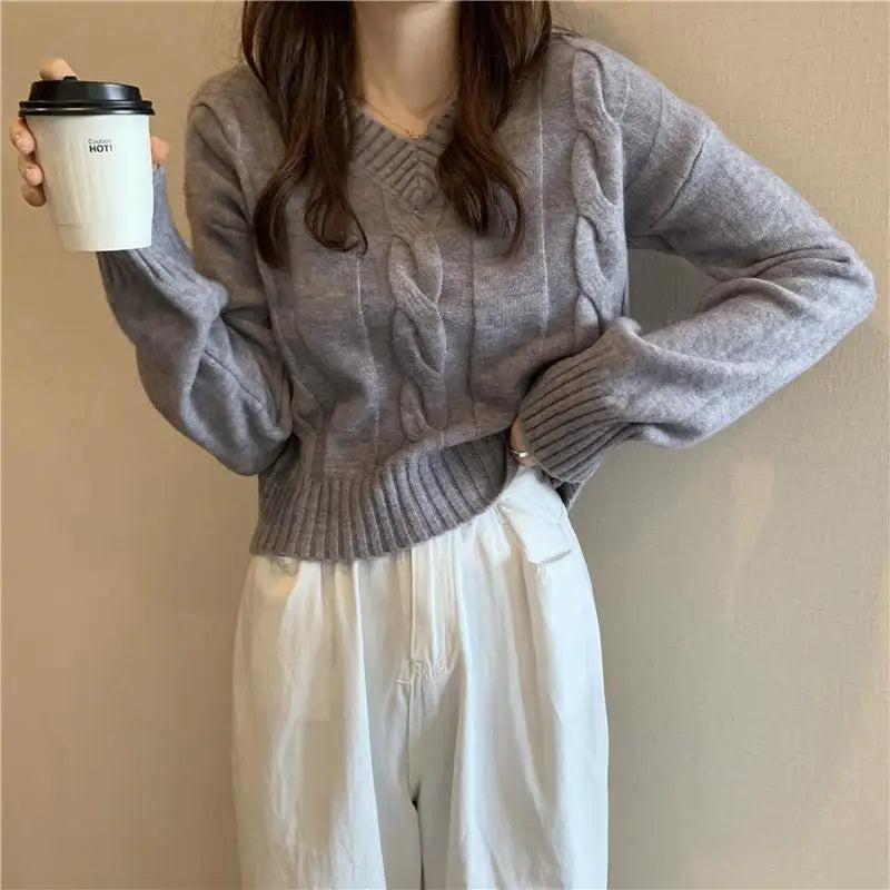 Women's Clothing Pullovers Elegant Dignified Intellectual Generous Wild Popularity Solid Color O-neck Long Sleeve Elegant Autumn