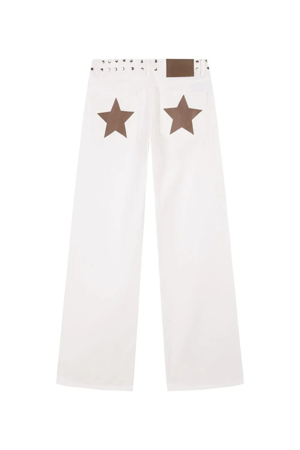 Women Streetwear Trendy Leopard Print Star Jeans Y2K Retro Rivet Patchwork Baggy Casual Straight Pants Harajuku Wide Leg Pants